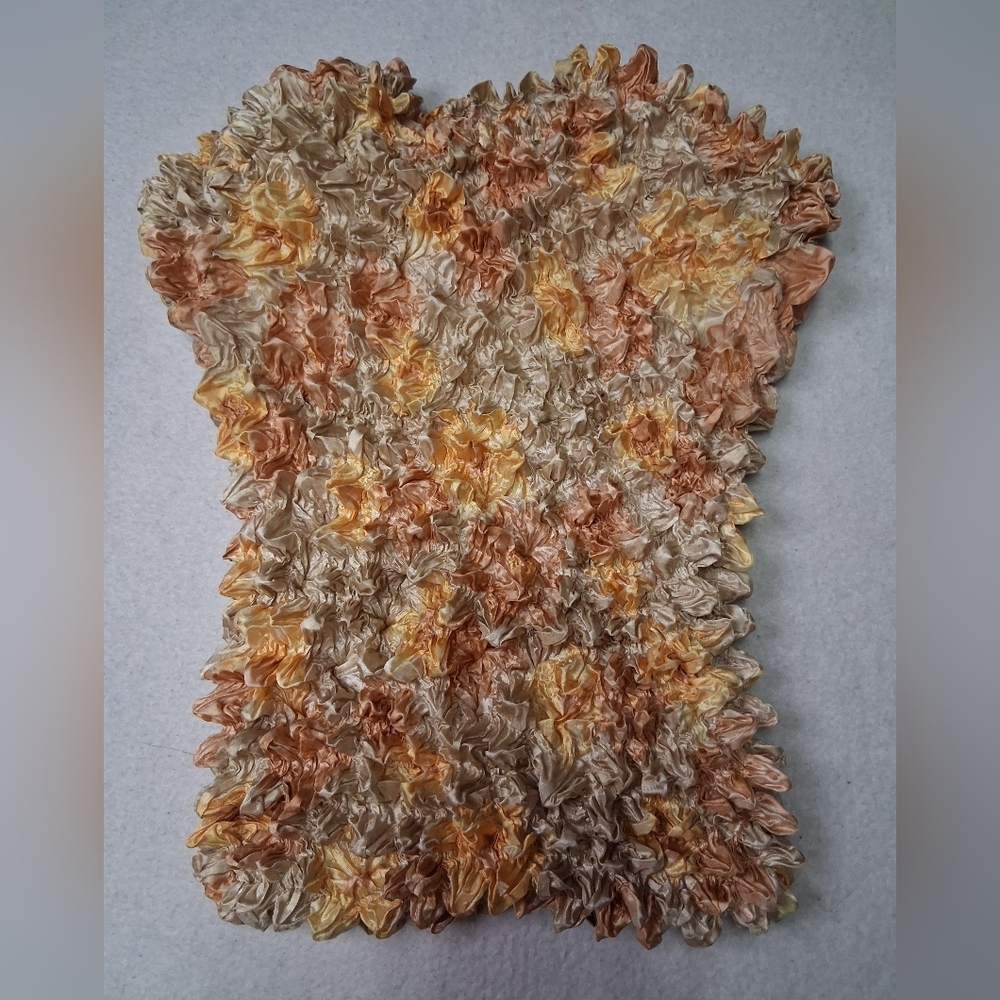 Y2K Popcorn Shirt Vitage Flower Pattern When Stretched